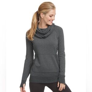 L.L. Bean Women’s Cozy Pullover Adjustable Cowlneck in  Charcoal Grey  size S